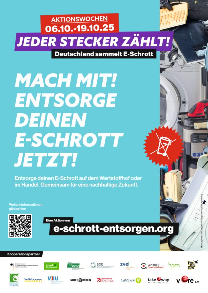 Plakat Aktionswochen 06.10.-19.10.2025 Jeder Stecker zählt!